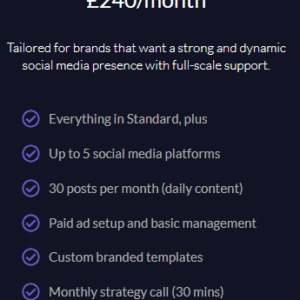👑 Premium Package – £240/month